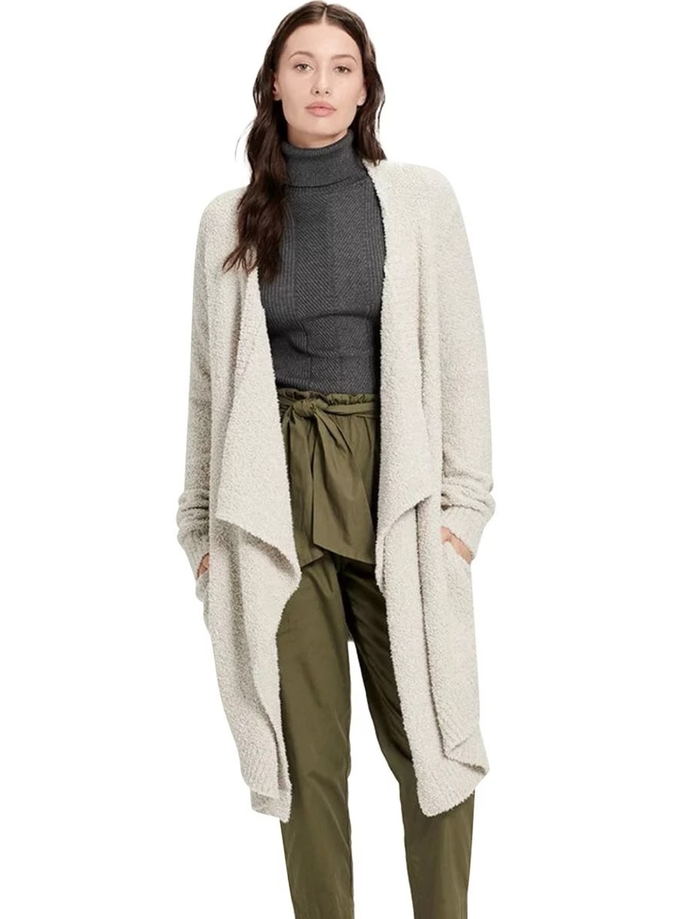 UGG |Phoebe Wrap Cozy Cream Open-Front Bouclé Sweater Cardigan